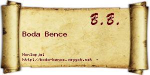 Boda Bence névjegykártya