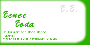 bence boda business card